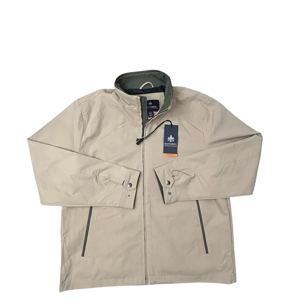 RAINFOREST Men's Drylander Tech Khaki Chore Jacket NWT L Water Wind Resistant‎